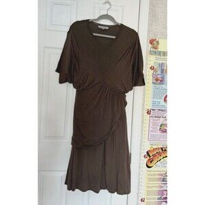 SPORTMAX Abito Women’s Brown Silk Blend Knee Length Dress Medium